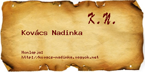Kovács Nadinka névjegykártya