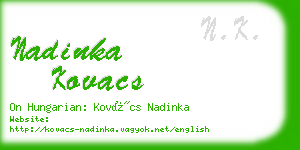 nadinka kovacs business card